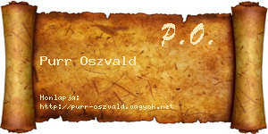 Purr Oszvald névjegykártya